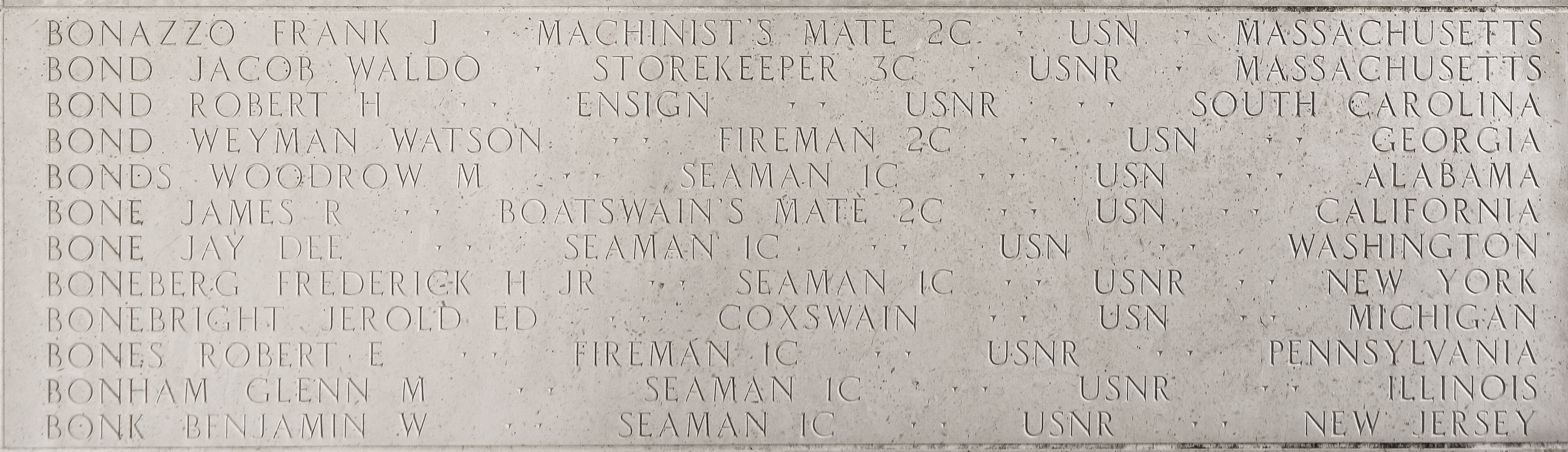 James R. Bone, Boatswain's Mate Second Class